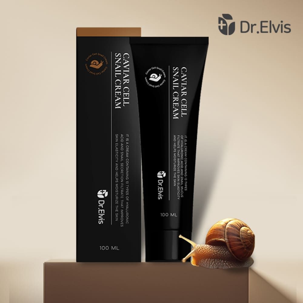 AUSTIN PHARM Dr.Elvis Caviar Cell Snail Cream 100ml — Soothing & Hydrating Sheet Mask with Cica Complex and 30 ppm Caviar Extract _ Made in KOREA